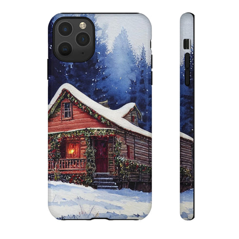 Cozy Christmas Cabin in the Snow - Impact Resistant Phone Case iPhone 11 Pro Max Glossy